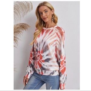 Tie Dye Raglan Sleeve Sweater
